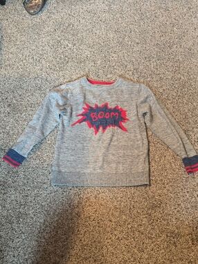 next Kids Grey Sweater with Red Safety Text